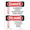 Signmission Safety Sign, OSHA Danger, 5" Height, Flammable Liquids No Matches Bilingual Spanish OS-DS-D-35-VS-1241 - alternate 1